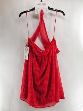 Rachel Paige NWT Women's Large Red Polka Dot Cami Tank Top with Matching Scarf